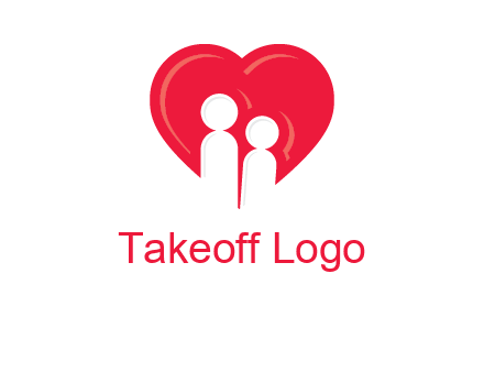 children in heart icon