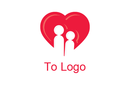children in heart icon