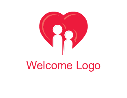 children in heart icon