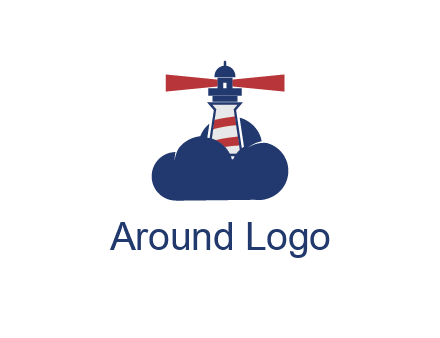 lighthouse in clouds