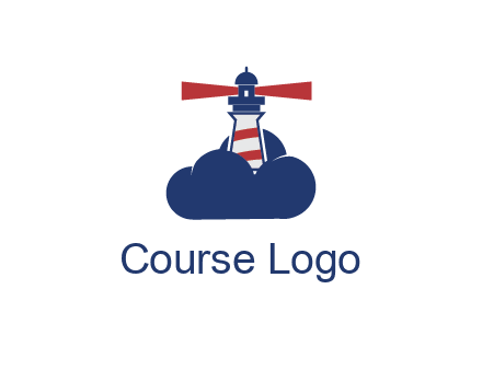 lighthouse in clouds