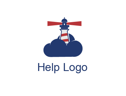 lighthouse in clouds