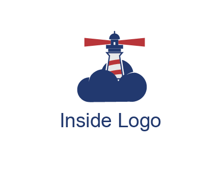 lighthouse in clouds