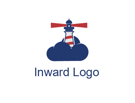 lighthouse in clouds