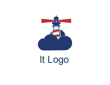 lighthouse in clouds
