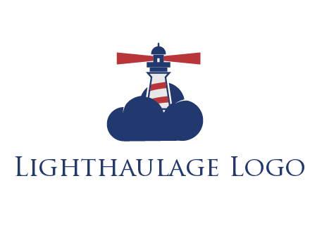 lighthouse in clouds