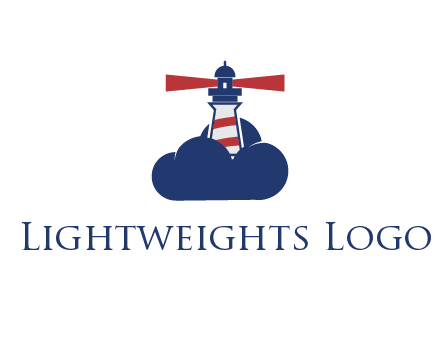 lighthouse in clouds