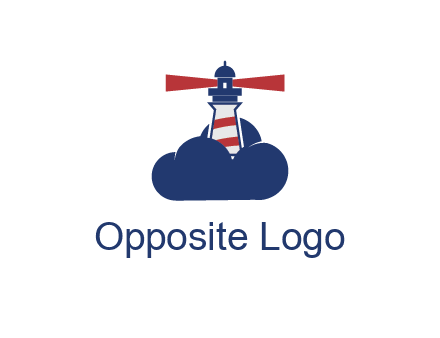 lighthouse in clouds