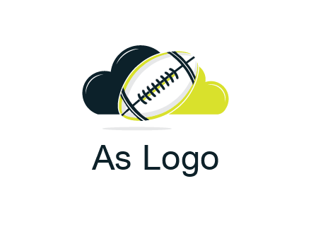 rugby football in cloud
