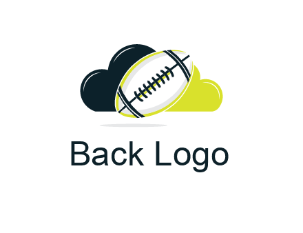 rugby football in cloud