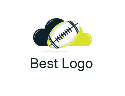 rugby football in cloud