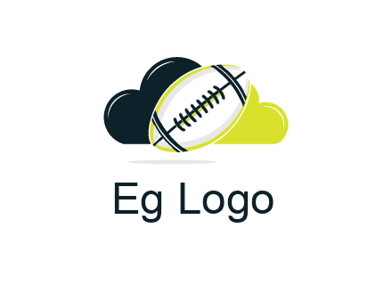 rugby football in cloud
