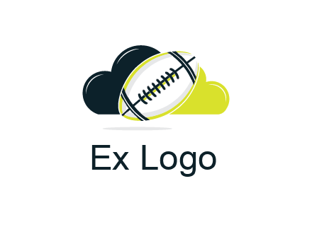 rugby football in cloud