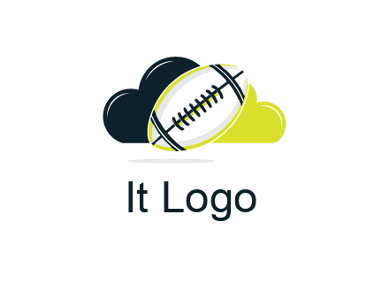 rugby football in cloud