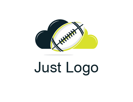 rugby football in cloud