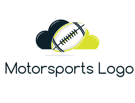 rugby football in cloud