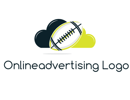 rugby football in cloud