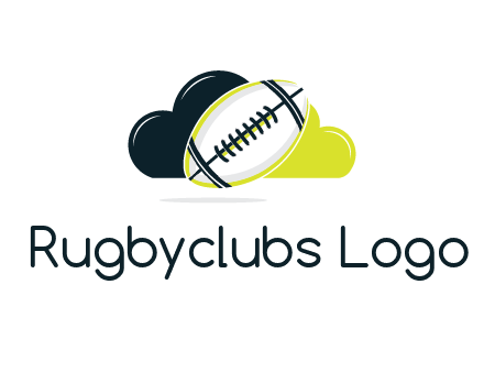 rugby football in cloud