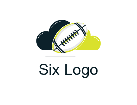 rugby football in cloud