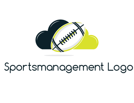 rugby football in cloud
