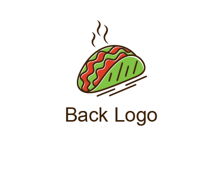 green taco with steam