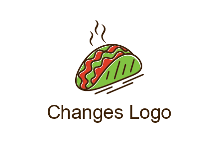 green taco with steam