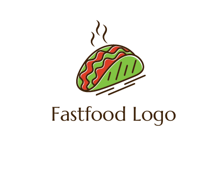 green taco with steam