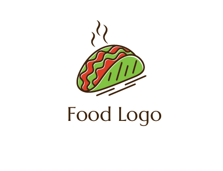 green taco with steam