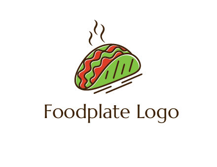 green taco with steam