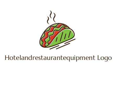 green taco with steam