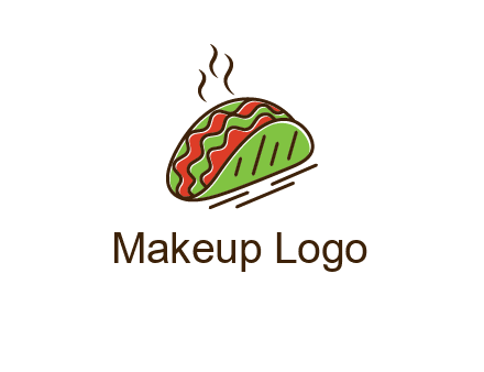 green taco with steam