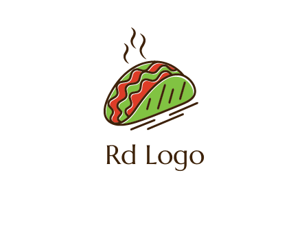 green taco with steam