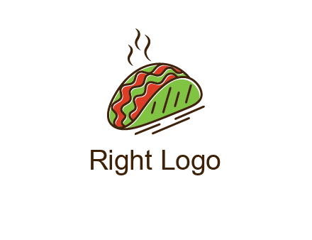 green taco with steam