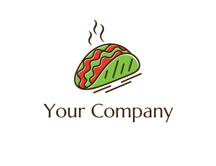 green taco with steam