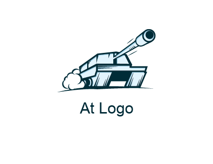 army tank with smoke