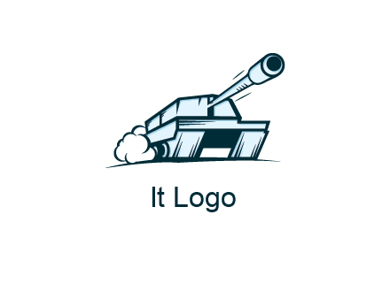 army tank with smoke