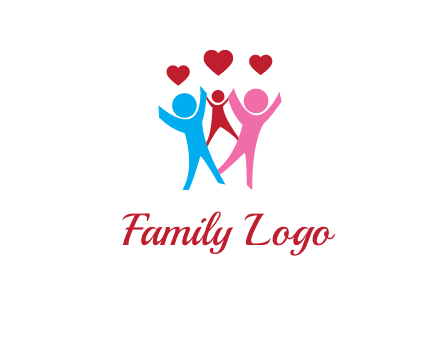 happy family with love symbol