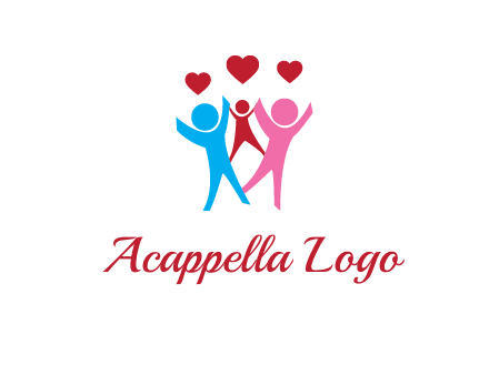 happy family with love symbol