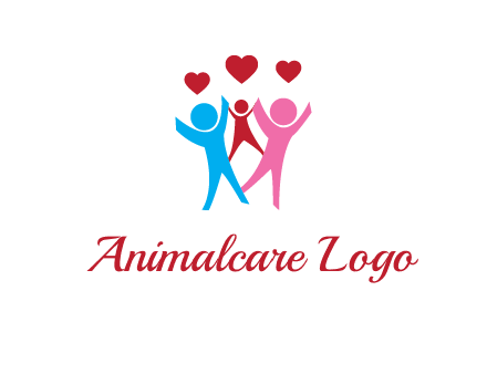 happy family with love symbol
