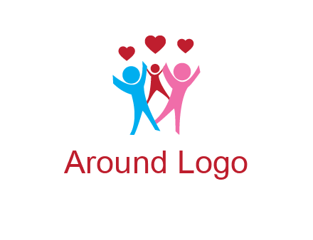 happy family with love symbol