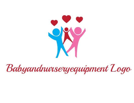 happy family with love symbol