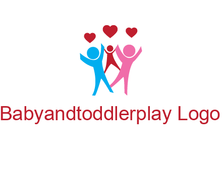 happy family with love symbol