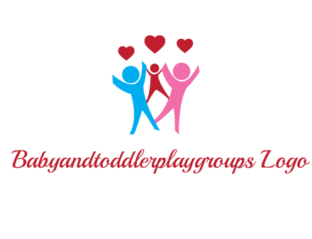 happy family with love symbol