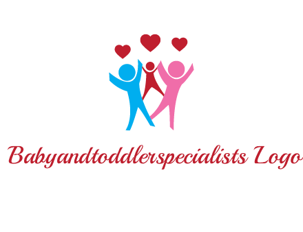 happy family with love symbol