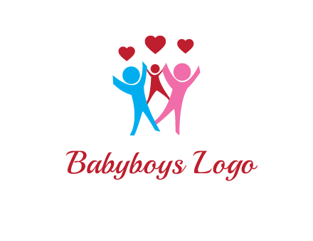 happy family with love symbol