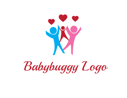 happy family with love symbol