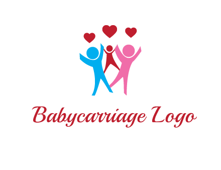happy family with love symbol