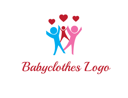 happy family with love symbol