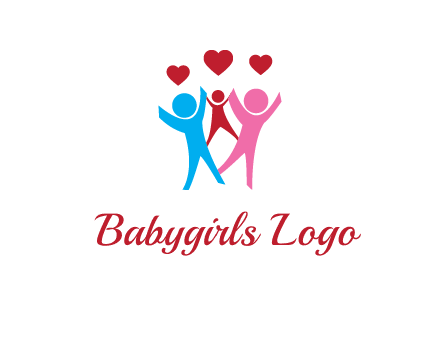 happy family with love symbol
