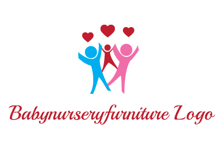 happy family with love symbol